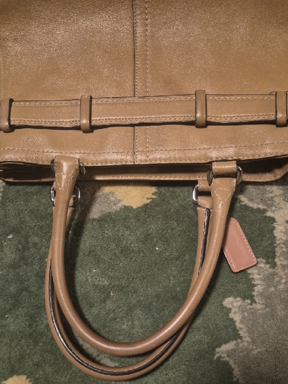Coach Beige/Tan Leather Satchel with Silver-Tone Hardware - Picture 8 of 10